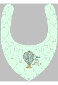 Hop081 - Hot Air Baloon Quilted Bandana Bib